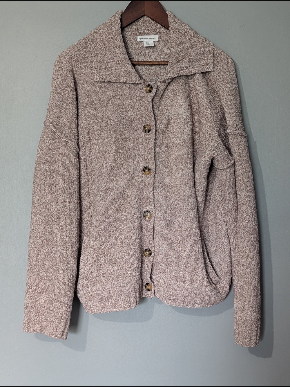 Cupcakes & Cashmere Women's Marled Chenille Button-Front Sweater Jacket